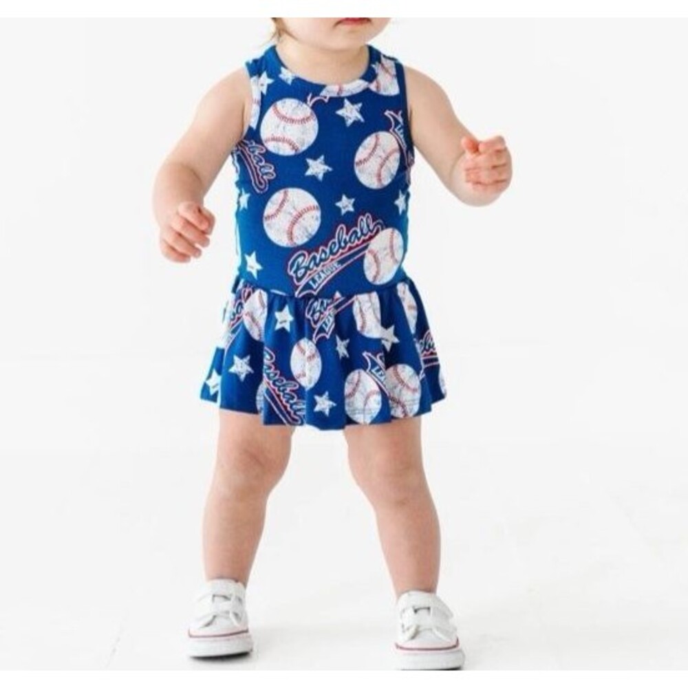Bums & Roses Bamboo Bubble Romper Baseball Collection Size 18-24M